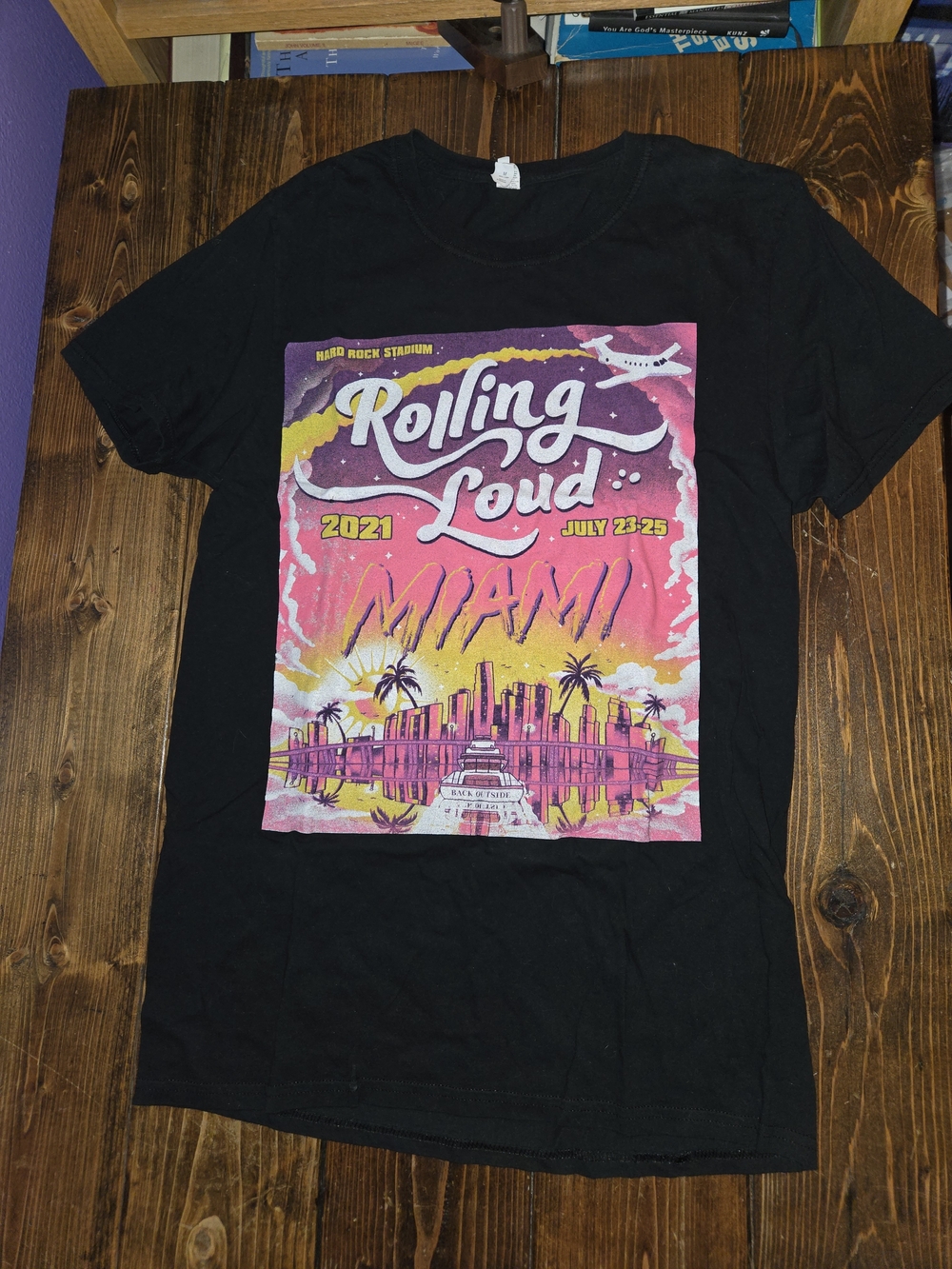 Fruit of the Loom Black Rolling Loud Miami Graphic Tee - Pink, Yellow, Purple